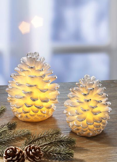 LED-koner med flimmereffekt, set om 2 