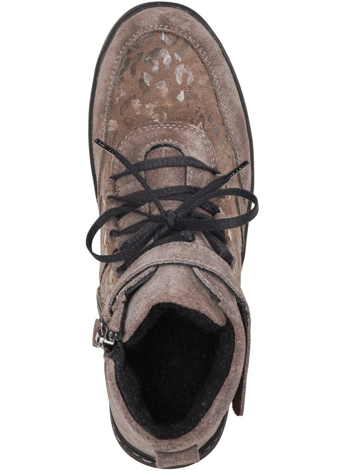 ELENA EDEN skosko med sn&ouml;rning av mocka TAUPE