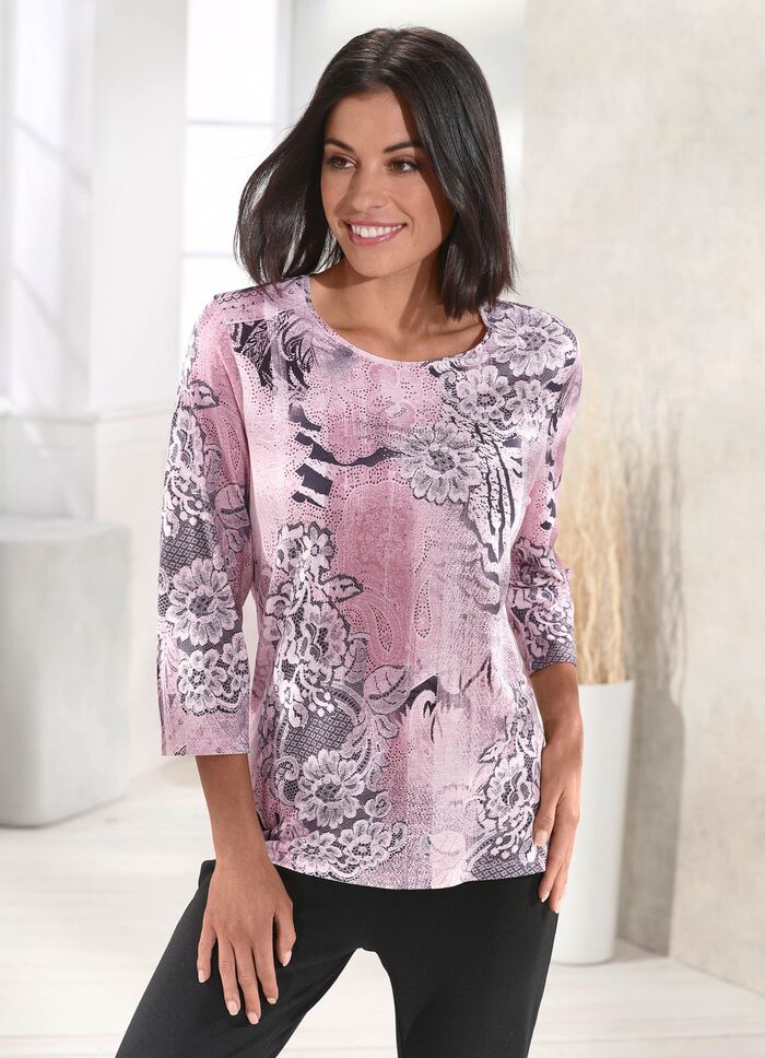 Skjorta med tallriksdekoration framtill i 4 f&auml;rger ROSGR&Aring;