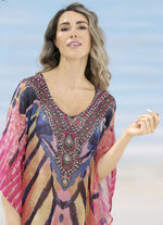 Laurina kaftan med strass, lätt transparent, 