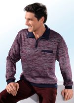 Stickad tr&ouml;ja med kort blixtl&aring;s i kragen 