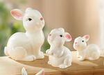 Keramiska kaninfigurer VIT-ROSA