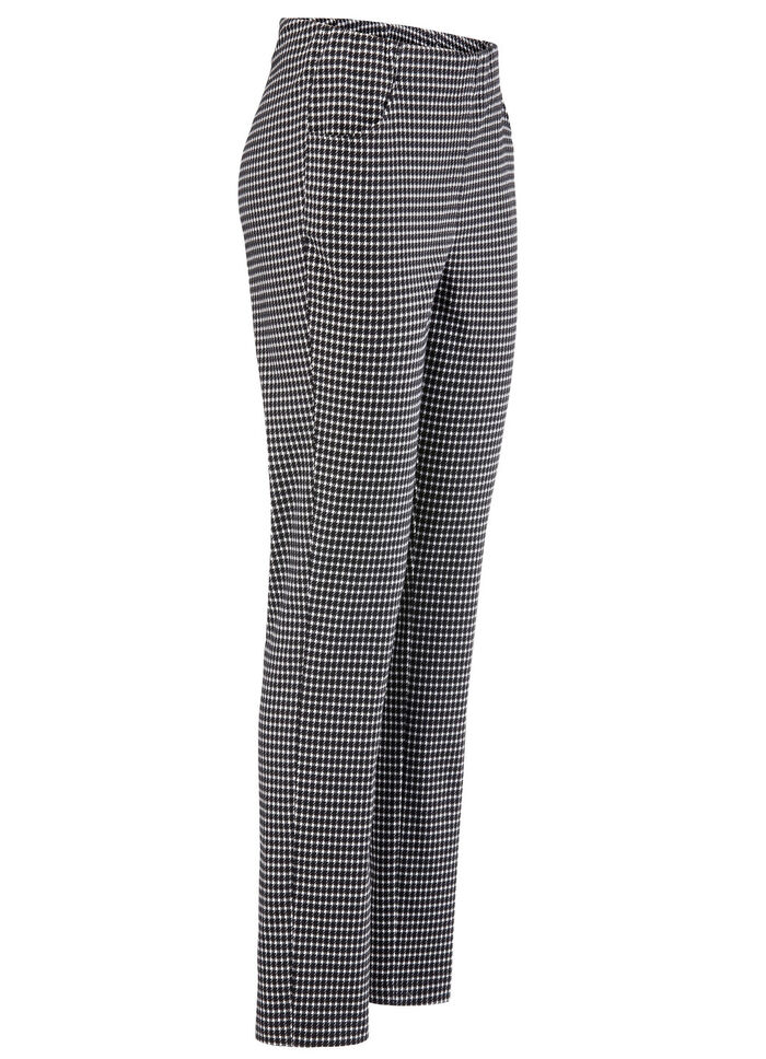 Byxor med trendigt hundtandsmönster ECRU-SVART