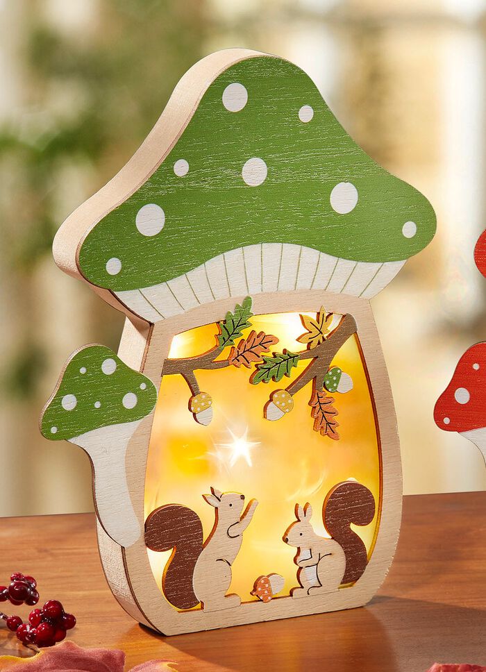 Upplyst svamphus, batteridrivet 