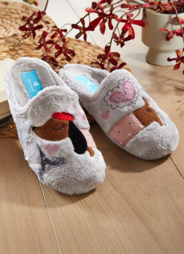 Toffel med yttersula i gummi 