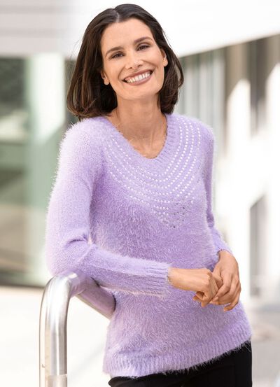 Tröja gjord av supermjukt effektgarn 