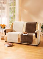 Filt och f&aring;t&ouml;lj&ouml;verdrag med fransad kant 