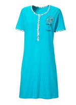 Tv&aring;pack nattlinnen med l&aring;ng knappsl&aring;, broderi och korta &auml;rmar 