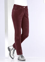Sammetsmjuka byxor i 5-ficksform BORDEAUX