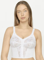 Susa bh i lång modell, med knäppning framtill VIT