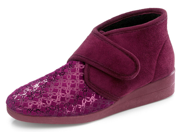 Kardborretofflor av velourmaterial BORDEAUX