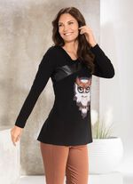 Skjorta med svart nappa-imitation i 2 färger SVART