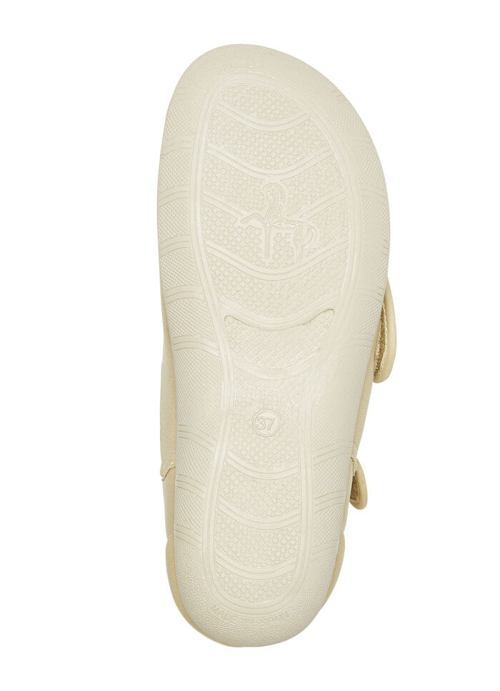 Kardborresandaler av elastiskt textilmaterial BEIGE