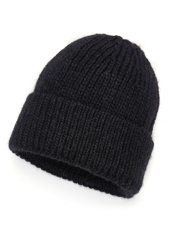 Trendig damhatt med uppvik SVART