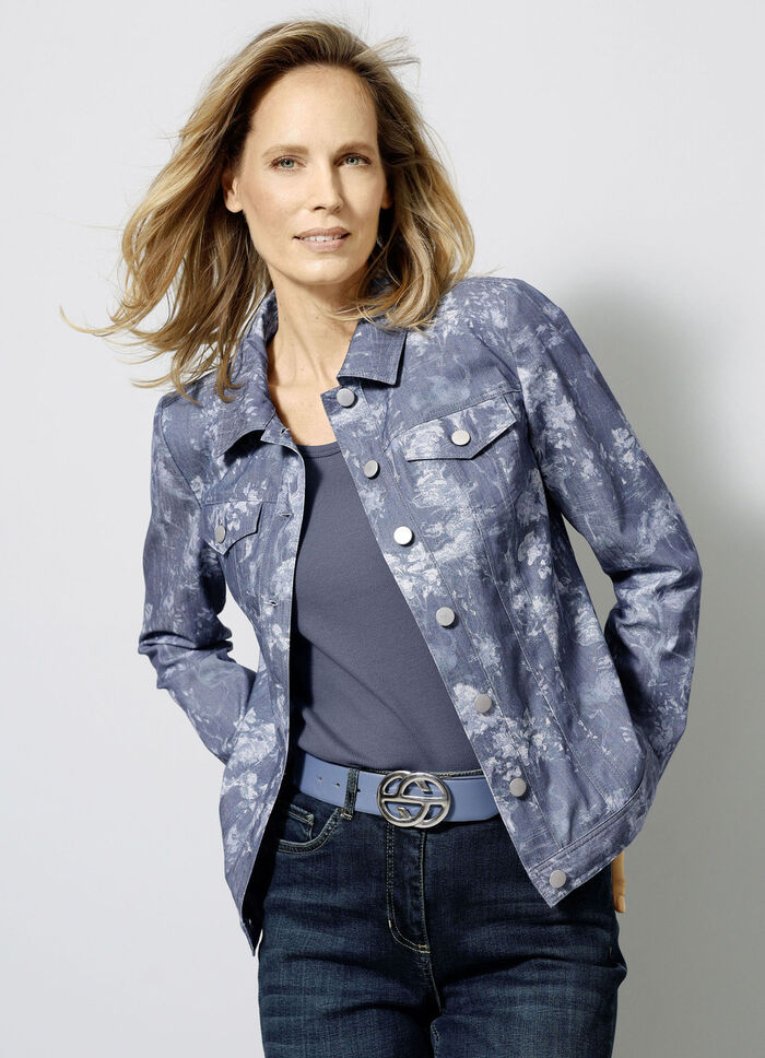 jeansjacka med knappslå 