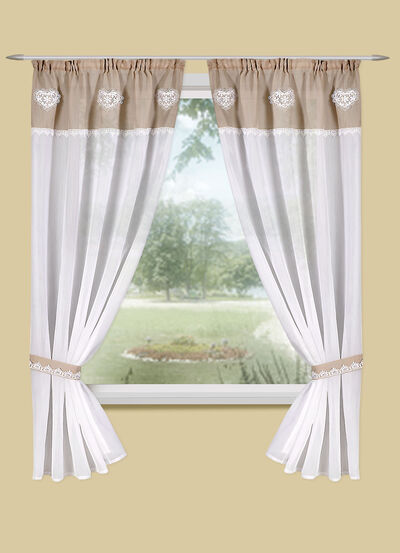 Romersk gardinset i linnelook, , large