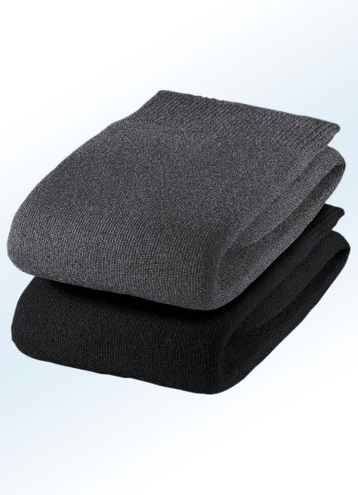 F&ouml;rpackning om sex strumpor med tryckfria mjuka kanter, enf&auml;rgade och fl&auml;ckiga 