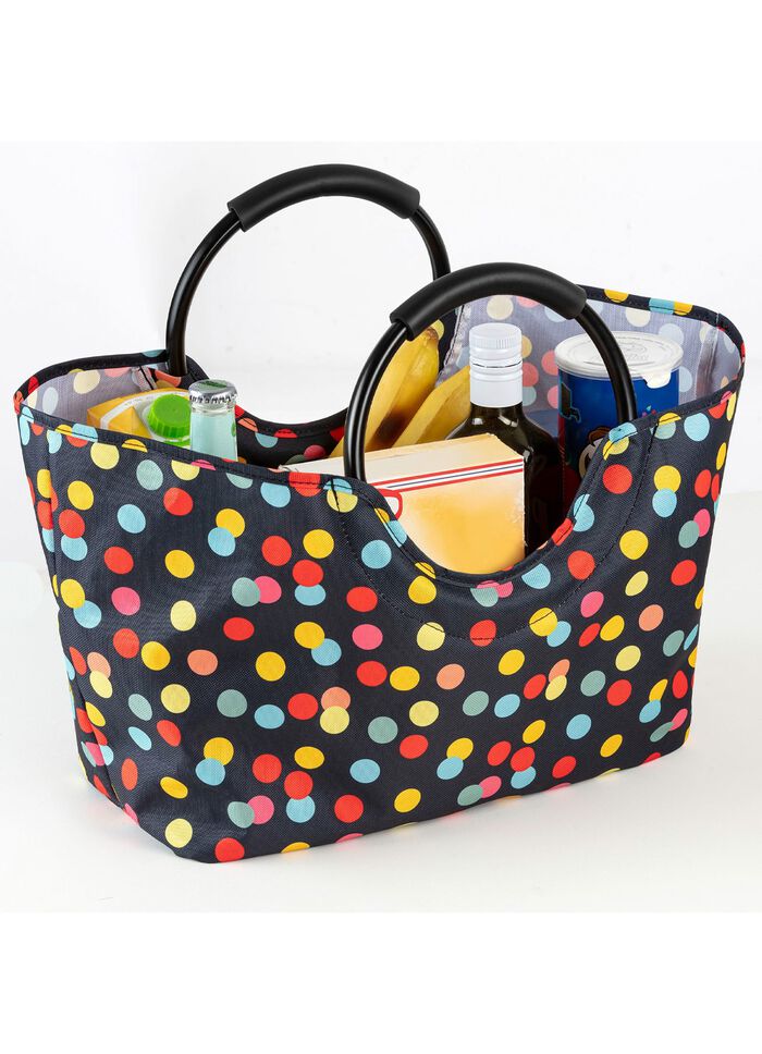 Varukorg med f&auml;rgglatt shoppingm&ouml;nster 