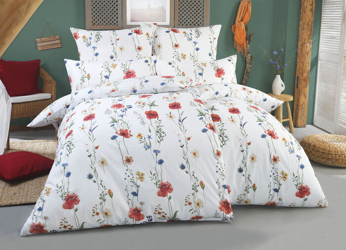 Sängkläder set tryckt på båda sidor RÖD