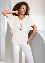 Poncho-tunika med fladdermus&auml;rmar 