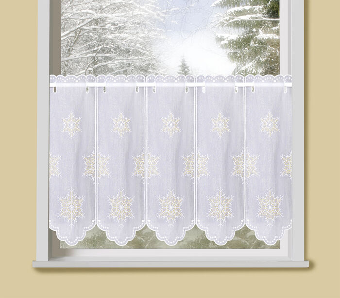 Kort gardin snöflinga 