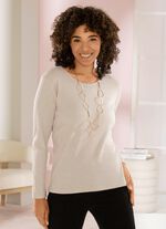 Ribbad stickad tr&ouml;ja 