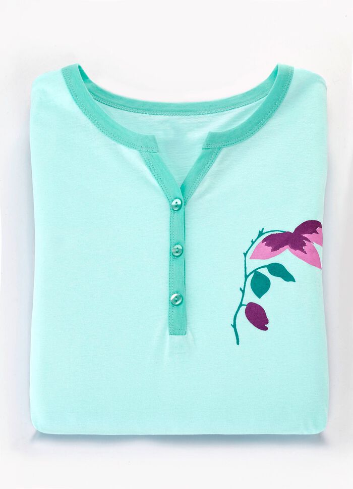 Tv&aring;pack nattlinnen med breda axelband och knappsl&aring; 