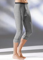 Vadlång långkalsonger i trepack av finribbat material med gylf, färgade 