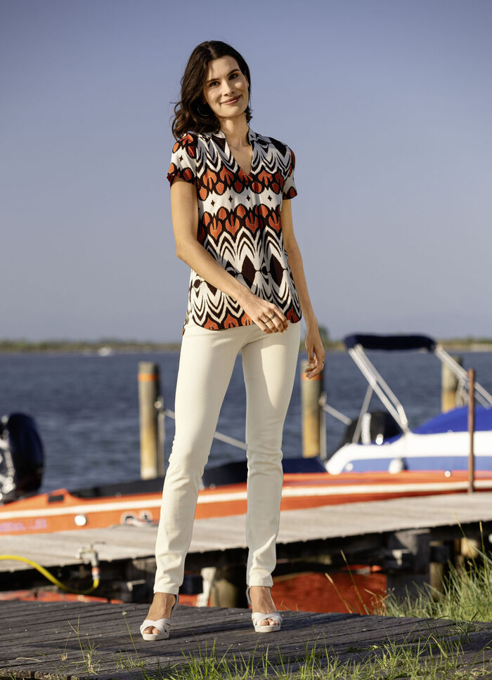Somrig skjorttunika BEIGE-BRAUN-ORANGE