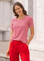 Skjorta med randig look i 2 f&auml;rger 