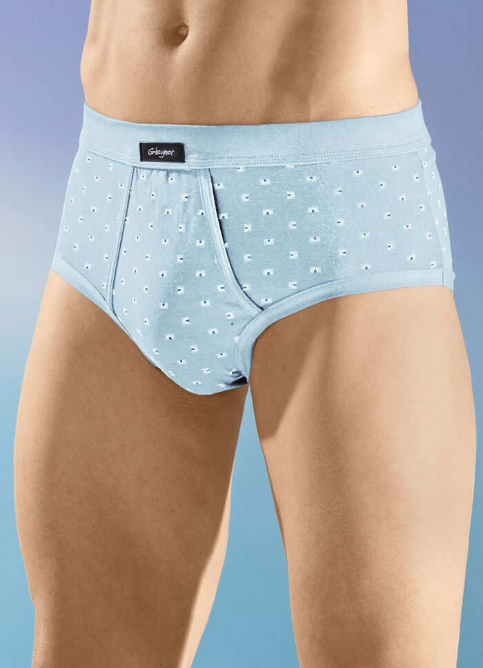 Fempack trosor i fin jersey med gylf och heltäckande mönster 