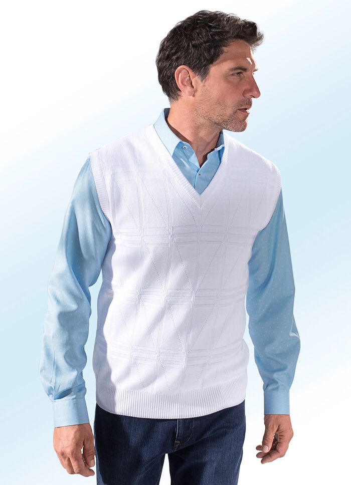 Pullover med strukturm&ouml;nster i 3 f&auml;rger 