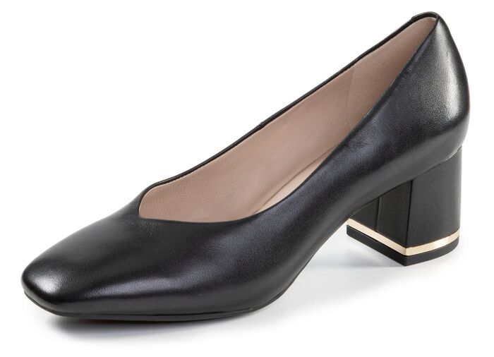 ELENA EDEN, eleganta dampumps, vidd G, med l&auml;derfoder SVART