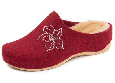 Mubb, fodrade damtofflor, bredd H, med lammskinn 