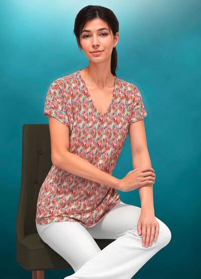 Skjorta med helt&auml;ckande m&ouml;nster 