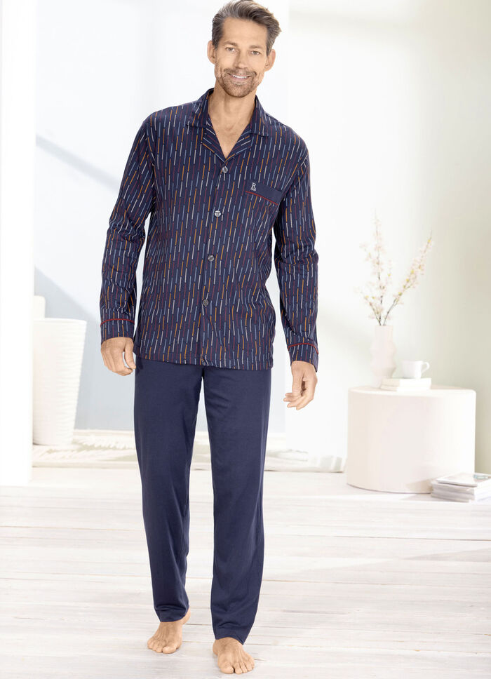 Pyjamas fr&aring;n Pastunette f&ouml;r m&auml;n med kn&auml;ppt topp 