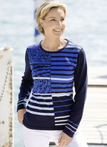 tröja med intarsia NAVY-ROYAL-BLUE-BLEU