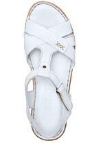 Andrea Conti barsandal gjord av nappaläder i kohud VIT