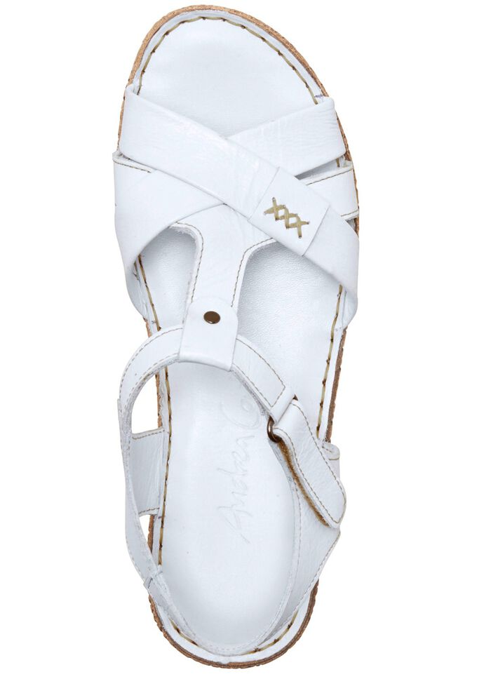 Andrea Conti barsandal gjord av nappaläder i kohud VIT