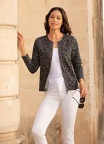 Blusjacka med gl&auml;nsande kant 