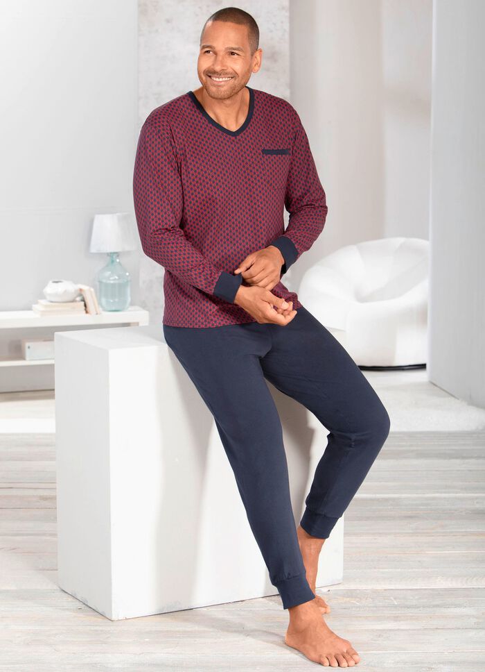 Pyjamas med V-ringning och muddar 