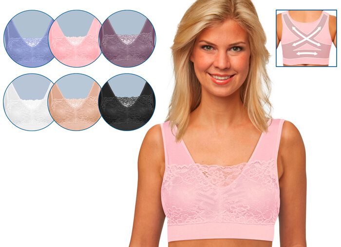 Komfortbh i spets i set om 3 