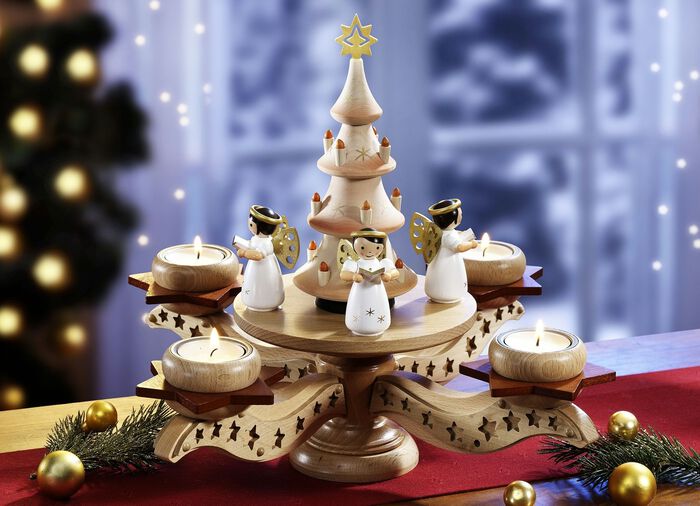 Adventsljusstake i tr&auml; 