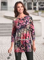 Stickad tunika med diskreta glitterdetaljer 