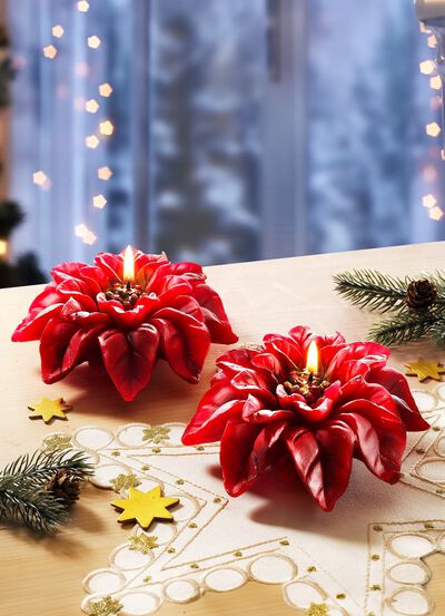 &Auml;kta vaxljus, set om 2 