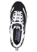SKECHERS, sportiga damsneakers, med uttagbar fotbädd SVARTVITT