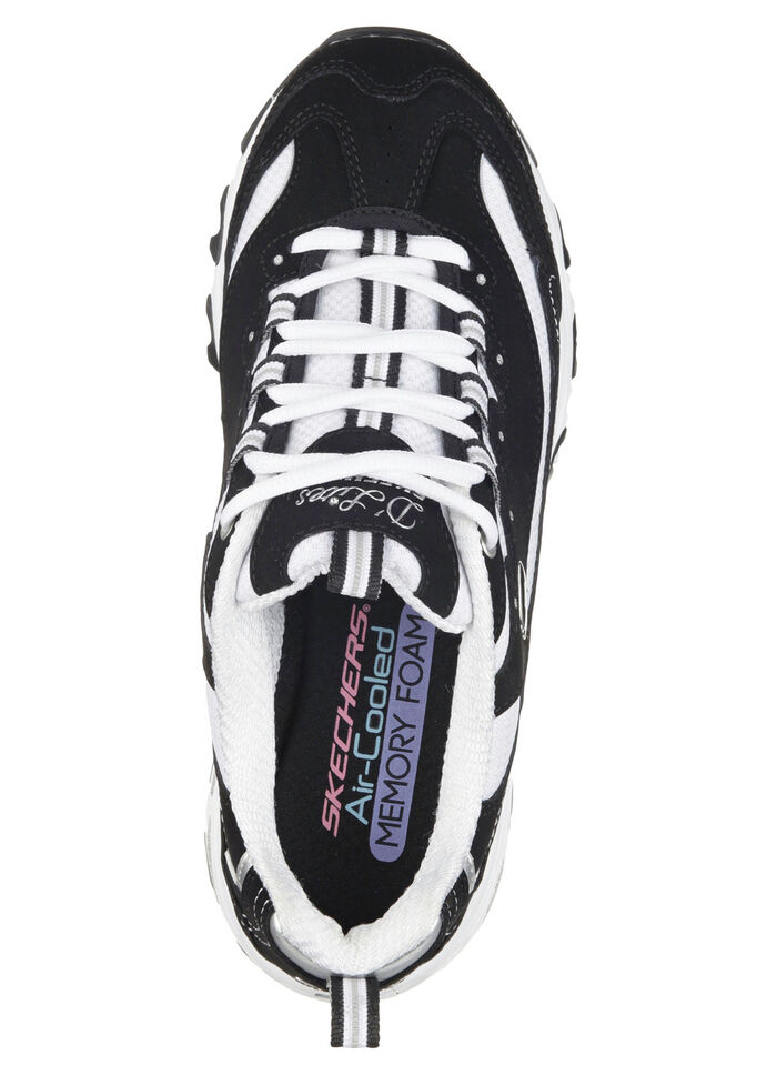SKECHERS, sportiga damsneakers, med uttagbar fotbädd SVARTVITT