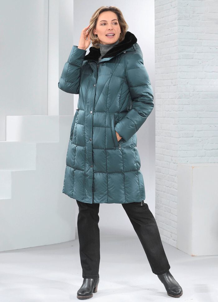 Kort dunjacka med fast huva GRANGR&Ouml;NT