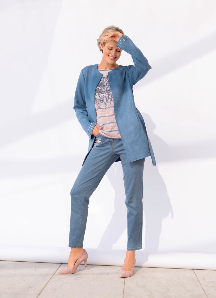 Jacka med &ouml;ppna kanter 