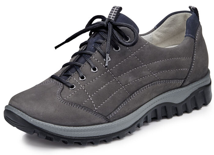 Snörskor från Waldläufer av högkvalitativt skinn GRAFIT